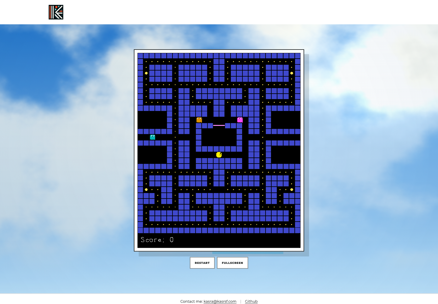 The Pac-Man maze running in the portfolio viewer